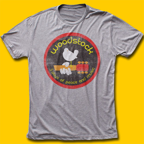 Woodstock Logo Heather Grey T-Shirt