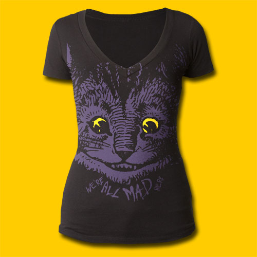 Alice's Adventures in Wonderland Mad Cat Girls V-Neck T-Shirt