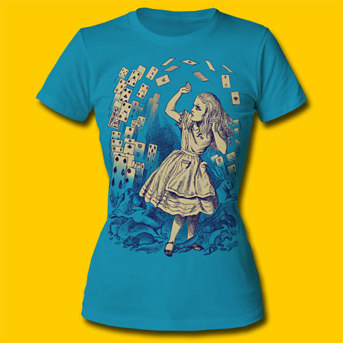 Alice's Adventures in Wonderland Pack Of Cards Girls Crew T-Shirt