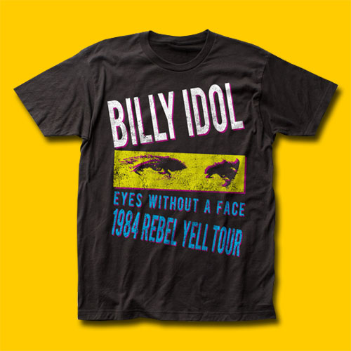 Billy Idol Rebel Yell Tour 1984 Black T-Shirt