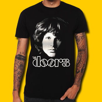 Homme Cool Jim Morrison T-Shirt The Doors Band Guitar Festival