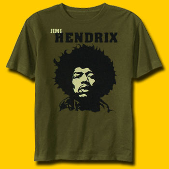 Jimi Hendrix Classic Rock Khaki T-Shirt