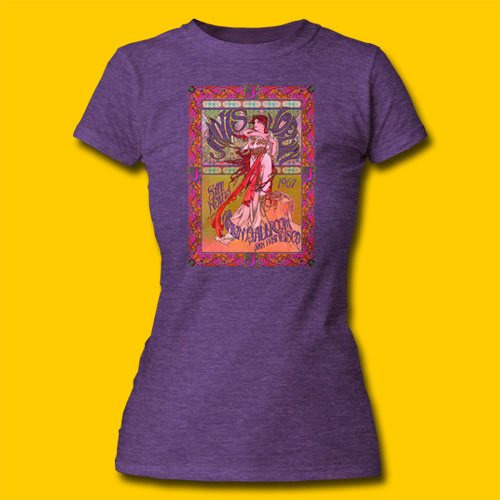 Janis Joplin Avalon Ballroom Girls Heather Purple T-Shirt