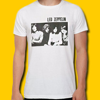 Led Zeppelin Classic Photo White T-Shirt