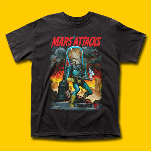 Mars Attacks City Destruction Movie T-Shirt