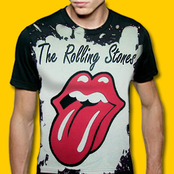 Rolling Stones Distressed Bleach Print T-Shirt