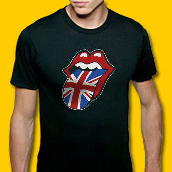 Rolling Stones Union Jack Tongue Fitted Jersey T-Shirt