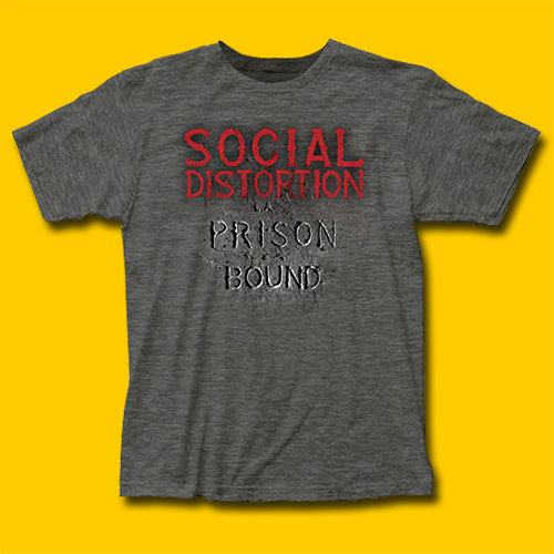 Social Distortion Prison Bound Heather Grey T-Shirt
