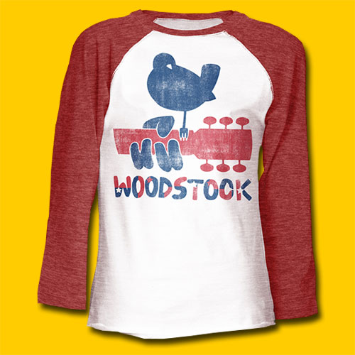 Woodstock Dove & Guitar 3/4 Sleeve T-Shirt