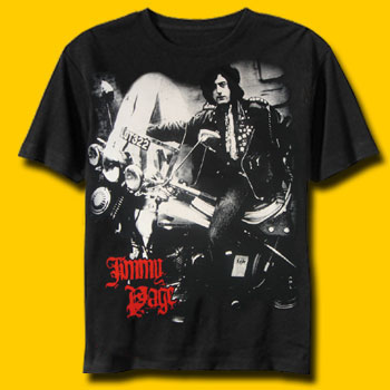 Jimmy Page On Motorcycle T-Shirt