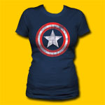 Captain America Shield Girls Jersey Tee